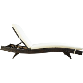 Outsunny Adjustable PE Rattan Wicker Patio Chaise Lounge Chair